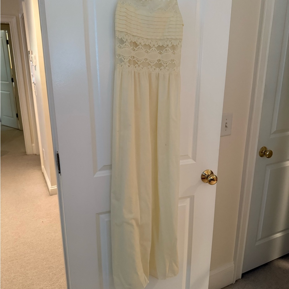 VINTAGE 1969 Elegant Cream Lace Dress